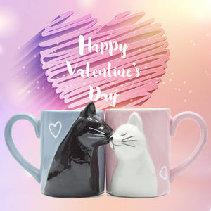 cat couple mugs